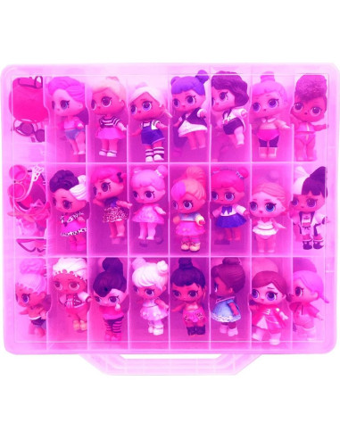 Contenedor de Almacenamiento Doble Lado HOME4 - Rosa - 48 Compartimentos - Sin BPA