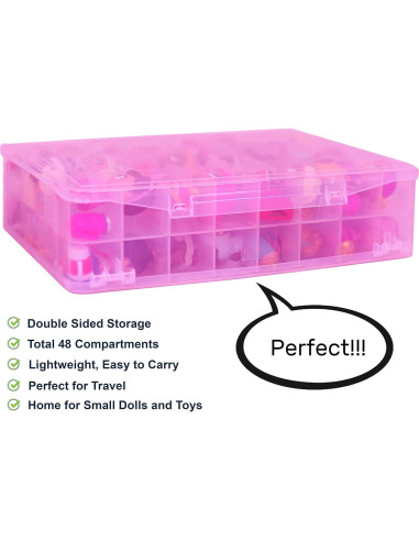 Contenedor de Almacenamiento Doble Lado HOME4 - Rosa - 48 Compartimentos - Sin BPA