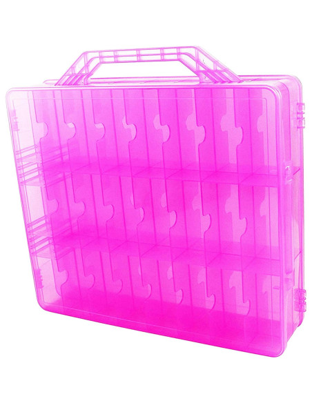 Contenedor de Almacenamiento Doble Lado HOME4 - Rosa - 48 Compartimentos - Sin BPA