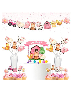 Juego de Decoración para Baby Shower Animales de Granja PC