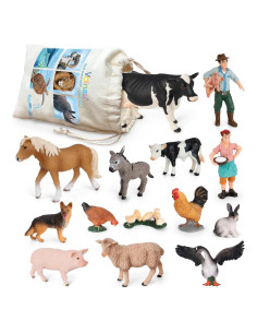 Figuritas de Animales de Granja Volnau 14PCS Educativas