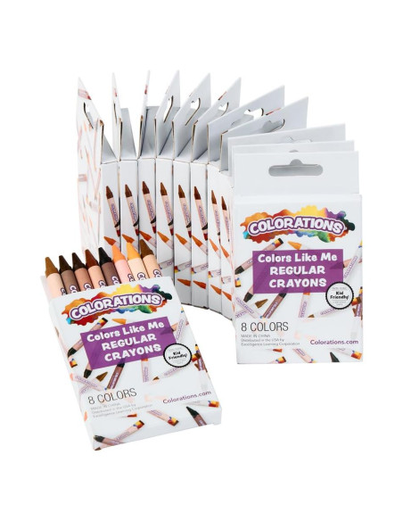 Crayones Multiculturales Colorations 12 Paquetes 8 Tonos Piel