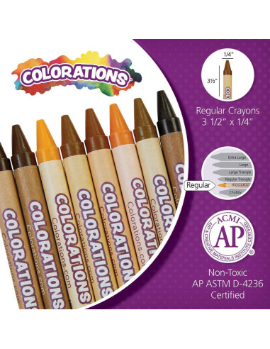 Crayones Multiculturales Colorations 12 Paquetes 8 Tonos Piel
