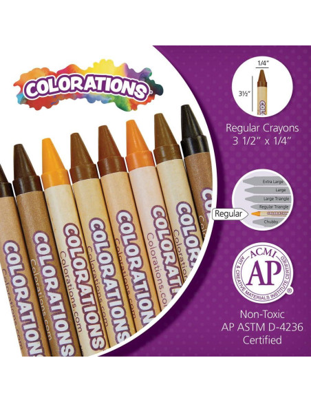 Crayones Multiculturales Colorations 12 Paquetes 8 Tonos Piel