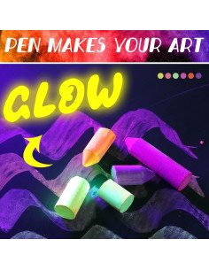 Tiza Neón Lavable Feifeiya 12 Pcs Brilla en la Oscuridad 2