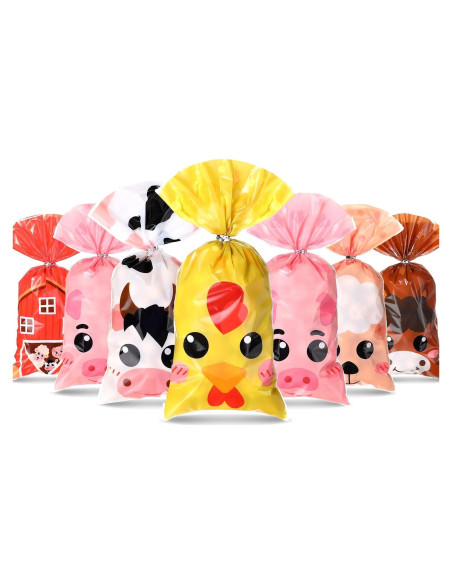 Bolsas de Favor de Fiesta de Animales de Granja Pajean - 120 Piezas