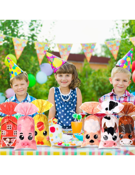 Bolsas de Favor de Fiesta de Animales de Granja Pajean - 120 Piezas
