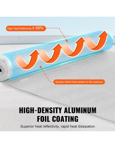 Rollo Aislamiento Reflectante Doble VEVOR 122 cm x 3 m 3.2 mm