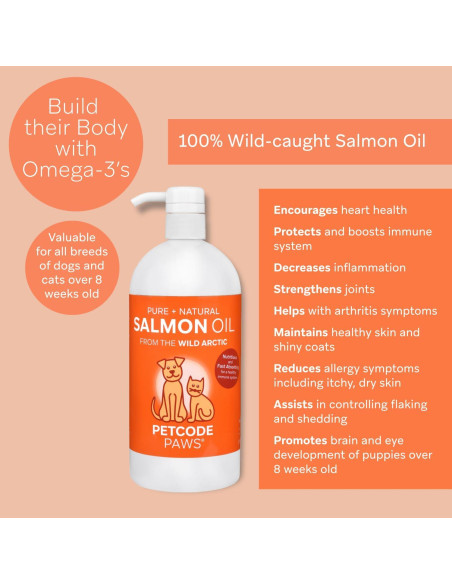 Aceite de Salmón 100% Puro Purecode 0.95 L para Perros y Gatos