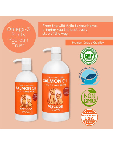 Aceite de Salmón 100% Puro Purecode 0.95 L para Perros y Gatos