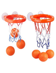 Aro de Baloncesto para Baño KISEER - 2 Paquetes con 6 Pelotas