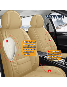 Cubiertas de Asientos de Coche QUYDDC 3D Beige Universal 2