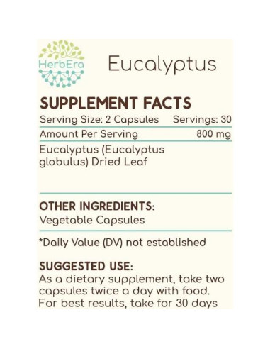 Cápsulas de Eucalipto 400 mg HerbEra - 60 Unidades