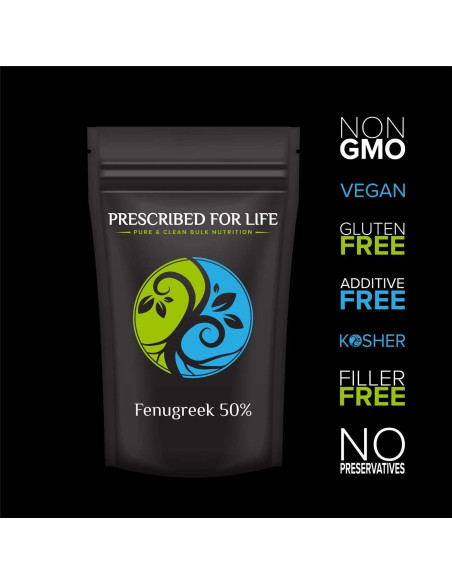 Polvo de Fenogreco 1kg Prescrito para la Vida - 50% Saponinas