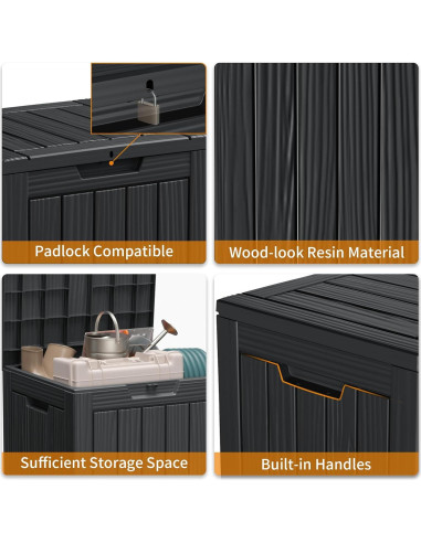 Caja de Almacenamiento PatioZen 106L Impermeable Negra