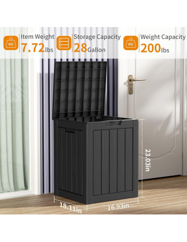 Caja de Almacenamiento PatioZen 106L Impermeable Negra