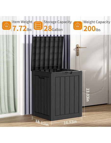 Caja de Almacenamiento PatioZen 106L Impermeable Negra