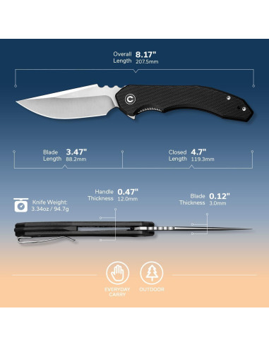 Cuchillo Plegable CIVIVI Bluetick C23050-1 8.81 cm 14C28N