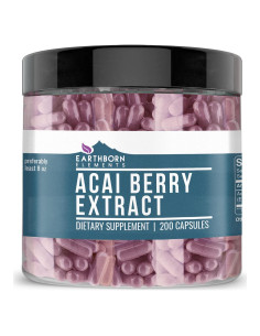 Extracto de Baya de Acai Earthborn Elements 200 Cápsulas Puras