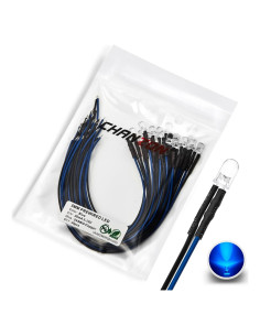 20 Luces LED Diodo Pre-Cableadas CHANZON 5mm Azul 12V