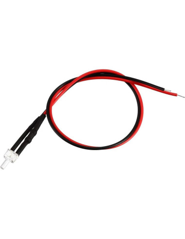 10 LEDs Pre-cableados uxcell 2mm Blanco Cálido DC 6-12V