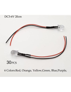 Kit de 30 LEDs Pre Cableados YXQ 5mm DC 3-6V Mezcla de Colores 2