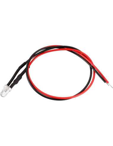 10 LEDs Pre Cableados 3mm uxcell Blanco DC 9-12V 20cm