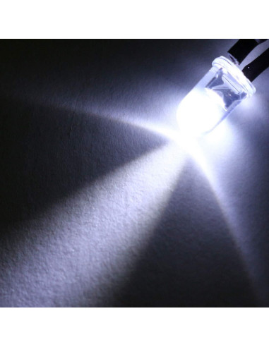 10 LEDs Pre Cableados 3mm uxcell Blanco DC 9-12V 20cm