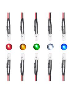 50 LEDs Pre Cableados 5mm ACEIRMC 12V Luz Roja 20cm