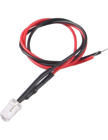 50 LEDs Pre Cableados 5mm ACEIRMC 12V Luz Roja 20cm