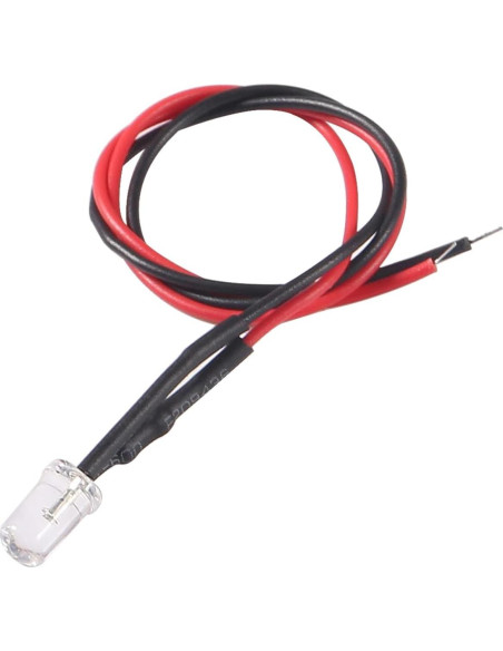 50 LEDs Pre Cableados 5mm ACEIRMC 12V Luz Roja 20cm