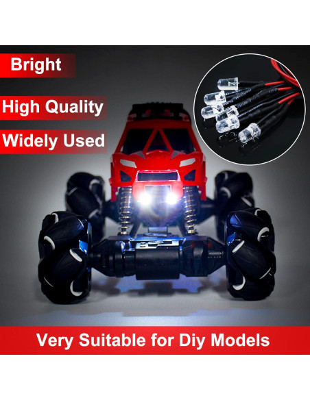 50 LEDs Pre Cableados 5mm ACEIRMC 12V Luz Roja 20cm