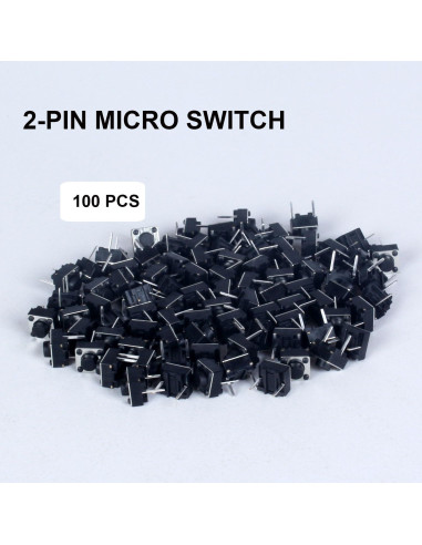 Interruptor Táctil 100pcs 6x6x5mm 12V JIQI 2 Pines On/Off
