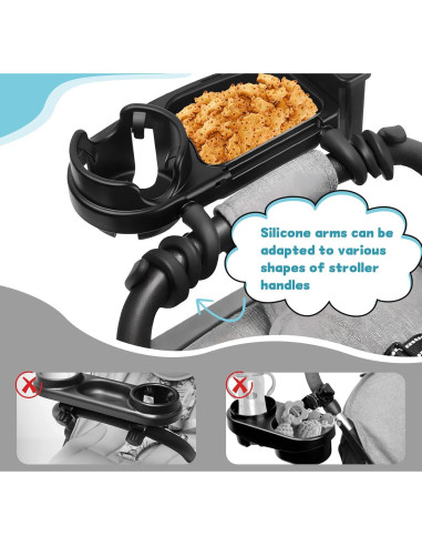 Bandeja de Snacks Universal NOTEZMATE para Cochecito 3 en 1