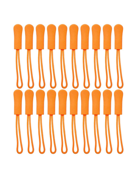 Tiradores de Cremallera de Reemplazo AUZPFRUM Naranja 20 Piezas