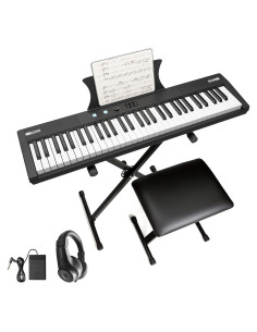 Piano Eléctrico Portátil Senfot 61 Teclas con Accesorios