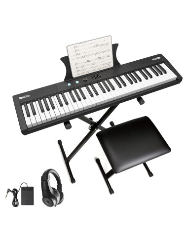 Piano Eléctrico Portátil Senfot 61 Teclas con Accesorios
