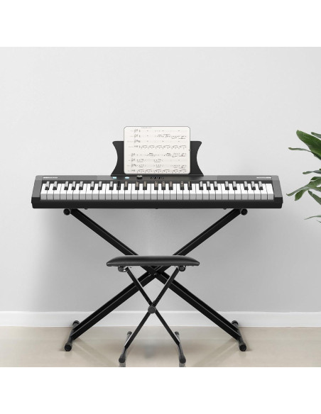 Piano Eléctrico Portátil Senfot 61 Teclas con Accesorios