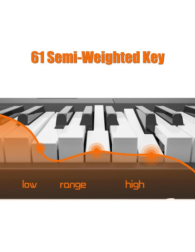 Piano Eléctrico Portátil Senfot 61 Teclas con Accesorios