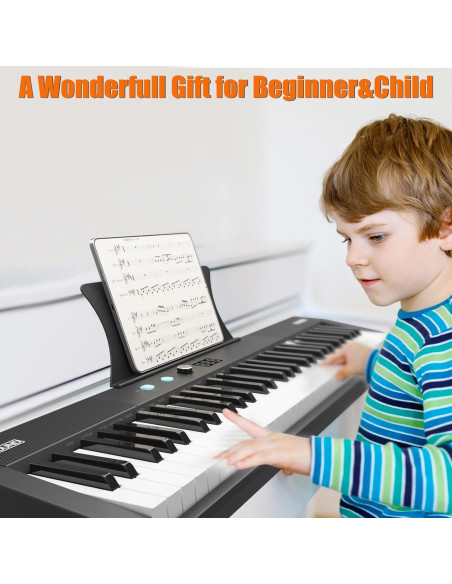 Piano Eléctrico Portátil Senfot 61 Teclas con Accesorios