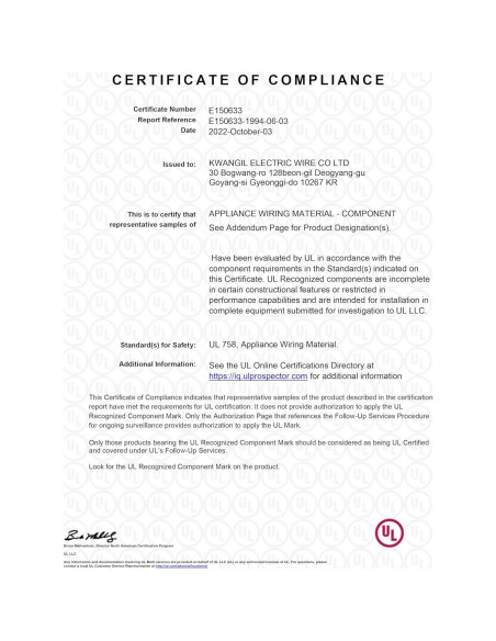 Cable Blindado 18AWG 3C KWANGIL 15.24m PVC para CNC