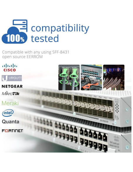 Cable SFP+ 10G H!Fiber DAC Twinax Pasivo 1m Compatible Ubiquiti