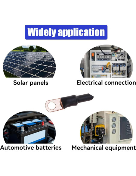 10 Terminales de Batería 4 AWG 5/16 Cobre con Tubos Termocontraíbles