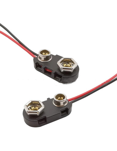 10 Clips Conector de Batería 9V HXNH con Soporte de Cables