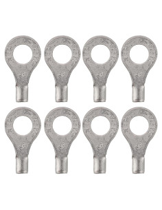 100 Terminales de Anillo No Aislados Teansic AWG16-14 6.35mm