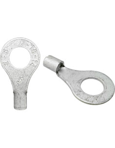 100 Terminales de Anillo No Aislados Teansic AWG16-14 6.35mm 2