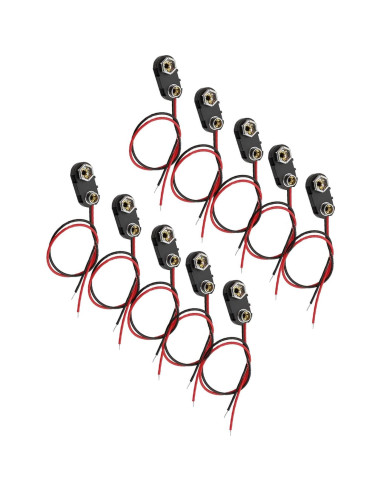 10 Clips Conector de Batería 9V HXNH con Soporte de Cables