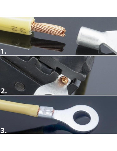 100 Terminales de Anillo No Aislados Teansic AWG16-14 6.35mm