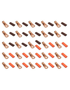 25 Terminales de Conector de Anillo 1/0 AWG + Tubo Termocontraíble