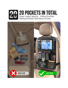 Organizador de Asiento Trasero New Fi - 20 Bolsillos, Negro 2